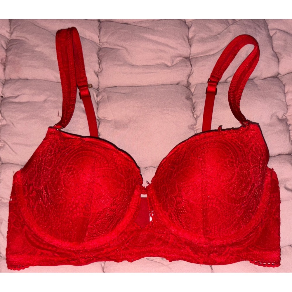 Aerie Red Lace Real Power Balconette Bra, 36C